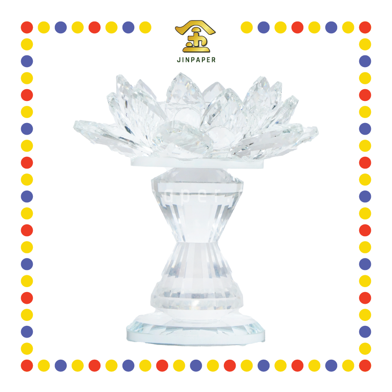PRAYING CANDLESTICK 高脚水晶莲花烛台(透明)