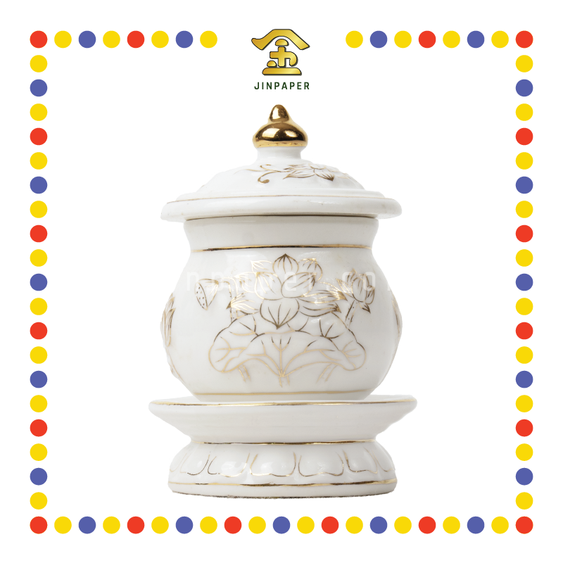 PRAYING CUP 中浮雕莲花圣水杯(白)
