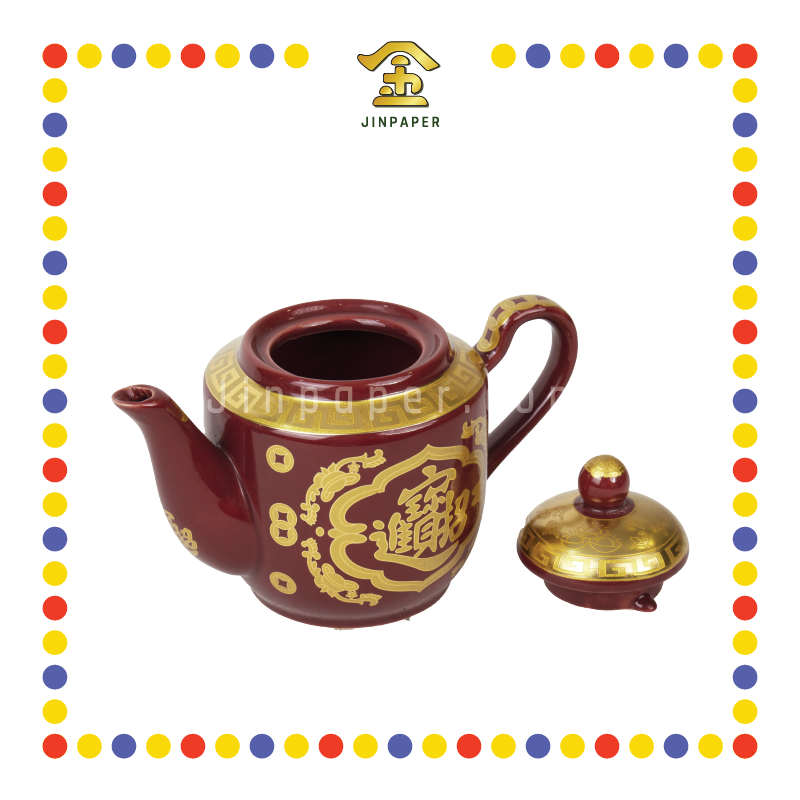 PRAYING TEAPOT 中号朱红如意宝钱茶壶