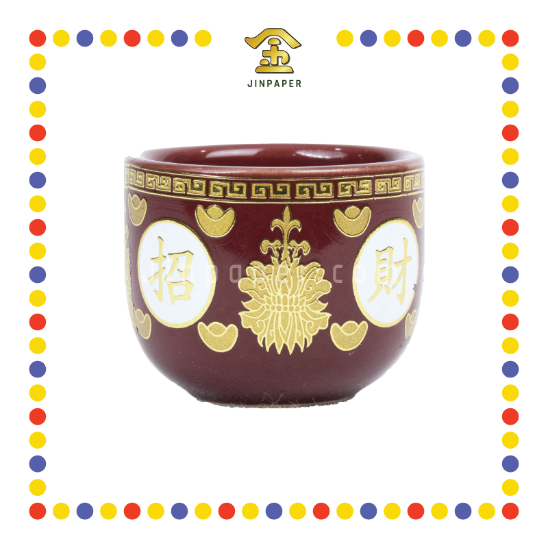 PRAYING CUP 大号旦形杯(描金, 招财)