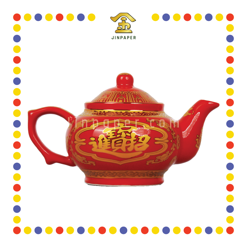 PRAYING TEAPOT 旗红 特大号招财茶壶