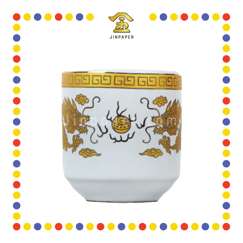 PRAYING CUP 白瓷双龙桶形杯