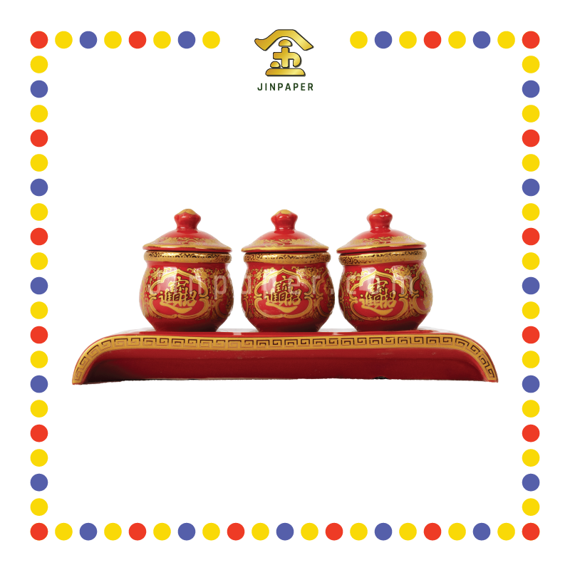 PRAYING CUP 福禄寿招财三杯(红)