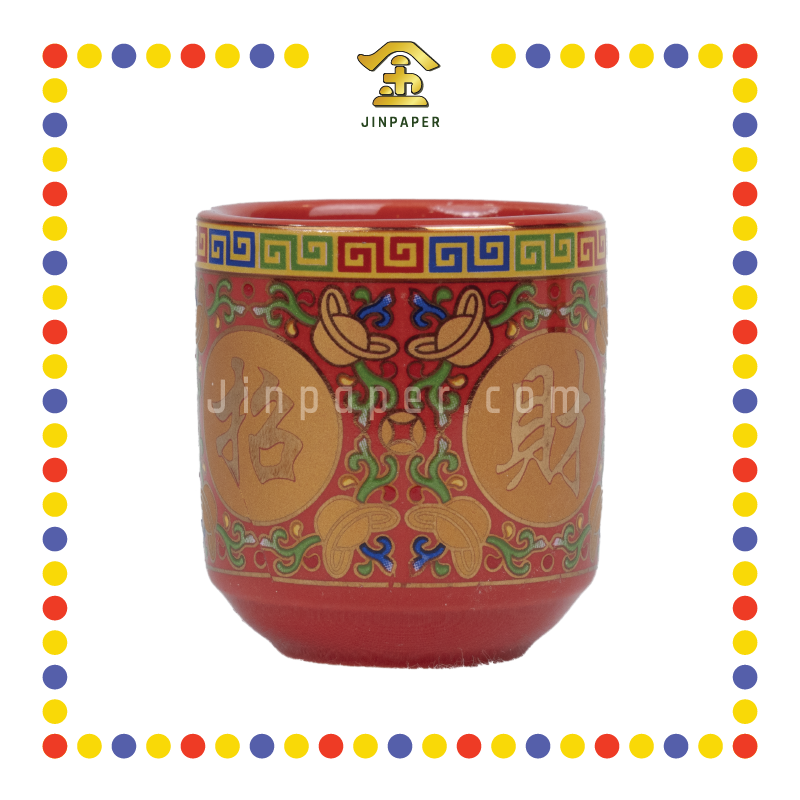 PRAYING CUP 旗红 五彩桶形杯