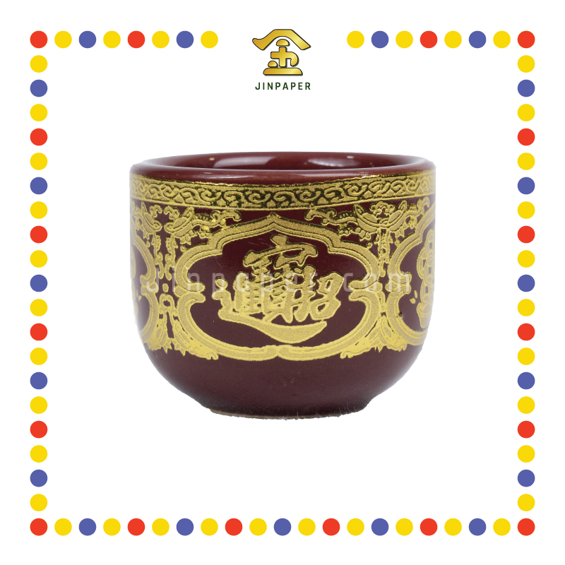 PRAYING CUP 大号旦形杯(描金, 宝钱)