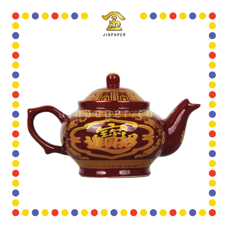 PRAYING TEAPOT 朱红 大号招财茶壶