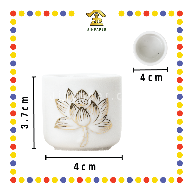 PRAYING CUP 白玉描金莲花小杯