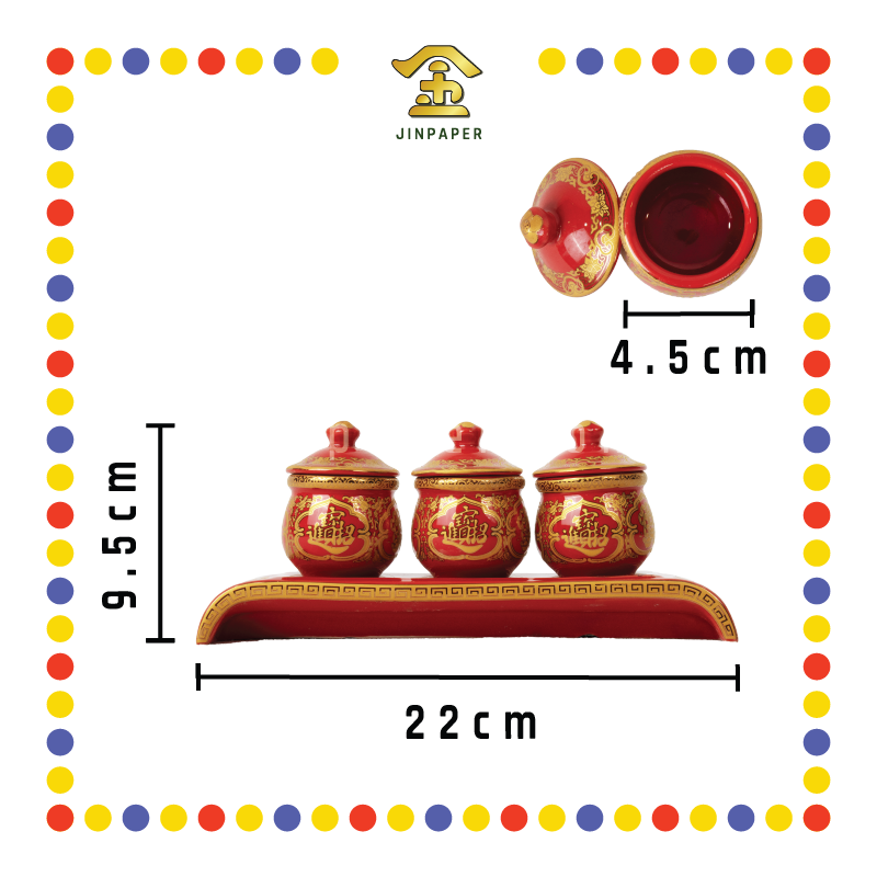 PRAYING CUP 福禄寿招财三杯(红)