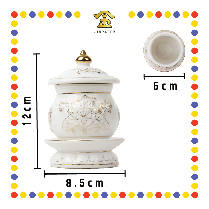 PRAYING CUP 中浮雕莲花圣水杯(白)