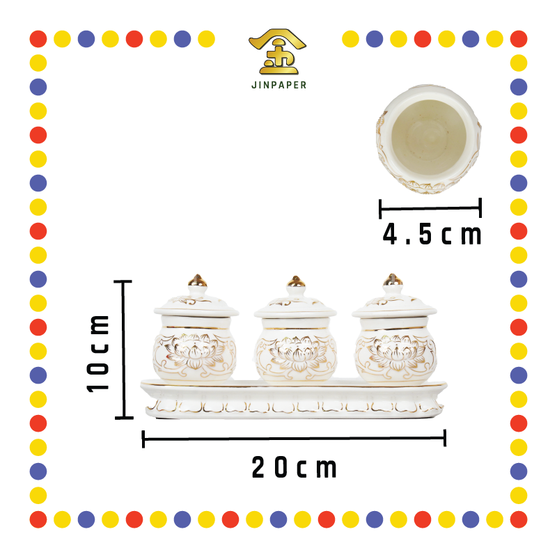 PRAYING CUP 浮雕莲花三头圣水杯