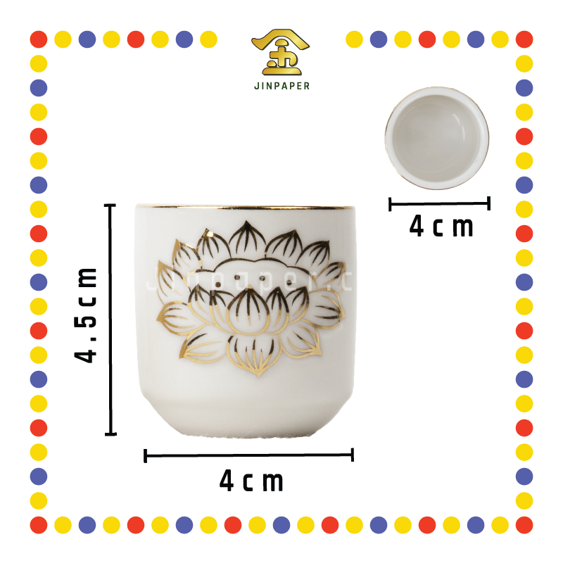 PRAYING CUP 浮雕莲花桶形杯(白)