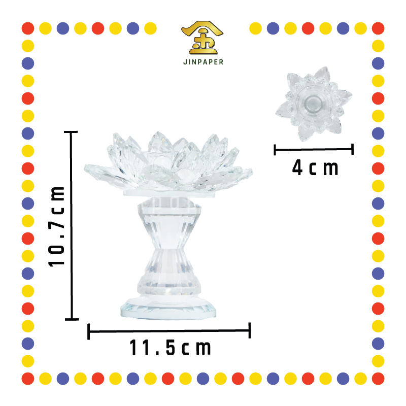 PRAYING CANDLESTICK 高脚水晶莲花烛台(透明)