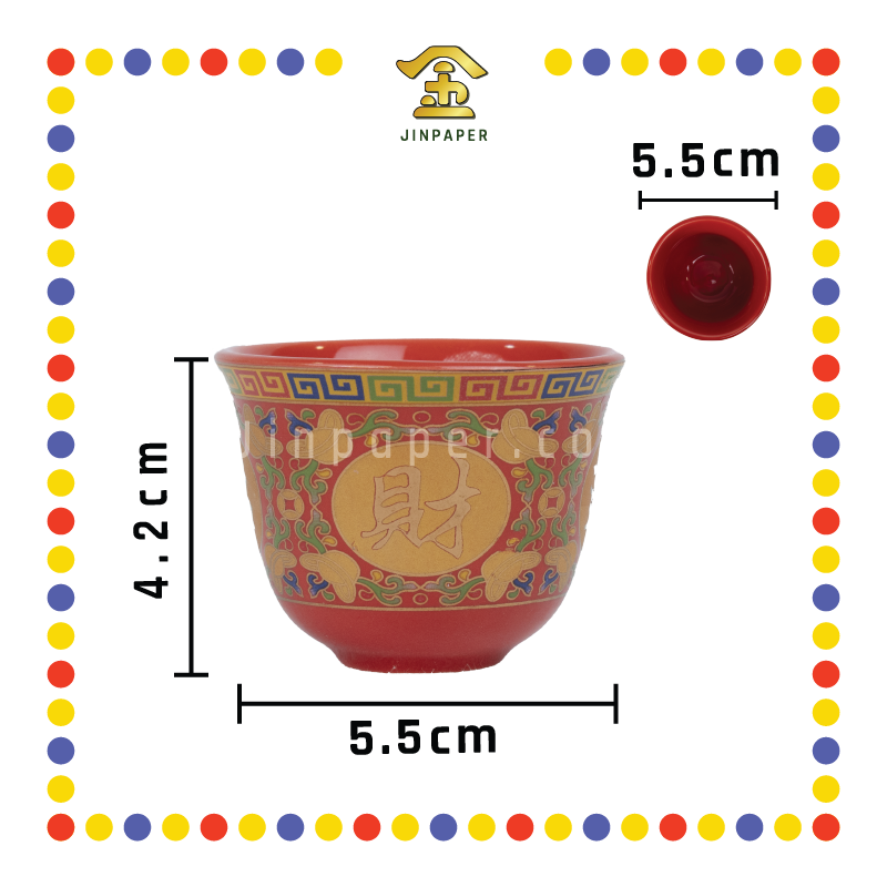 PRAYING CUP【旗红/朱红】五彩反口杯