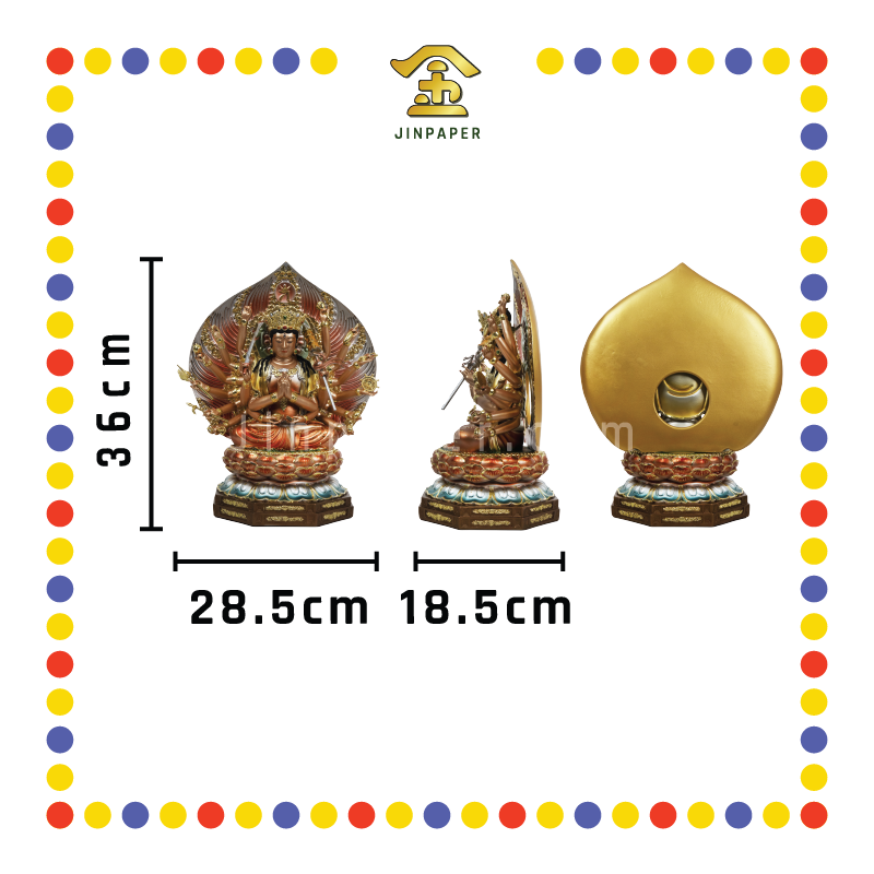 PRAYING STATUE 12寸 树脂金缕彩新体准提