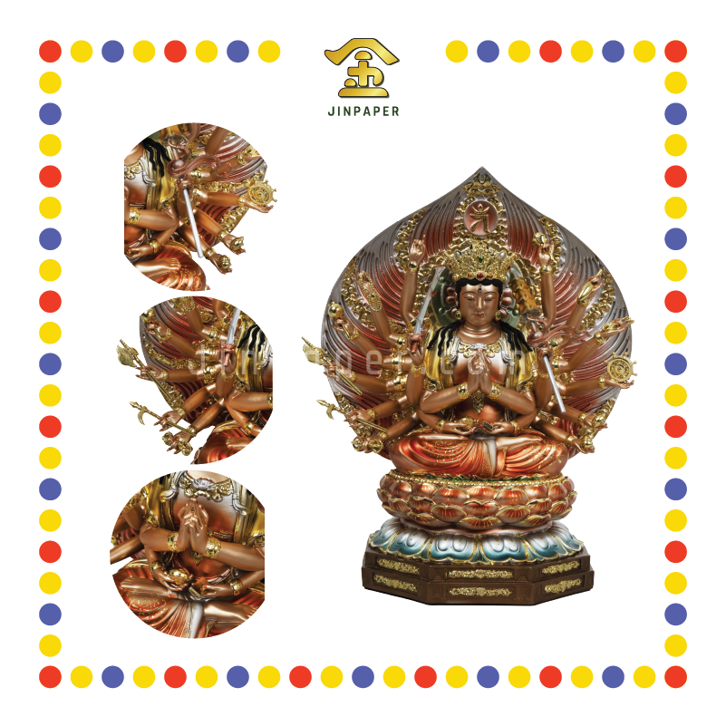 PRAYING STATUE 12寸 树脂金缕彩新体准提