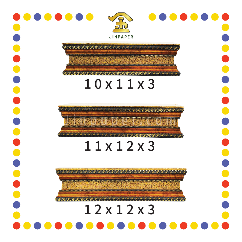 STATUE STAND 3"高 金皮黑边神座(多种尺寸)