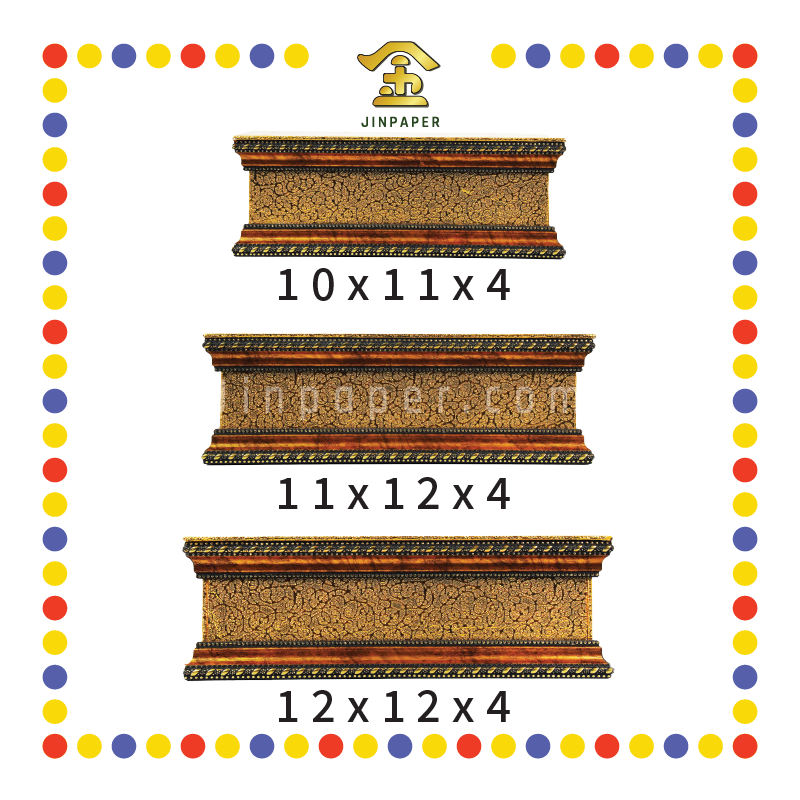 STATUE STAND 4"高 金皮黑边神座(多种尺寸)